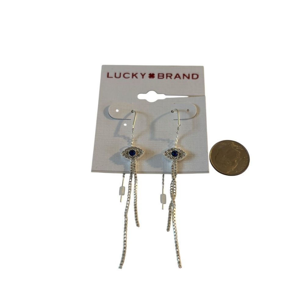 Evil Eye Threader Earrings. - Picture 6 of 6